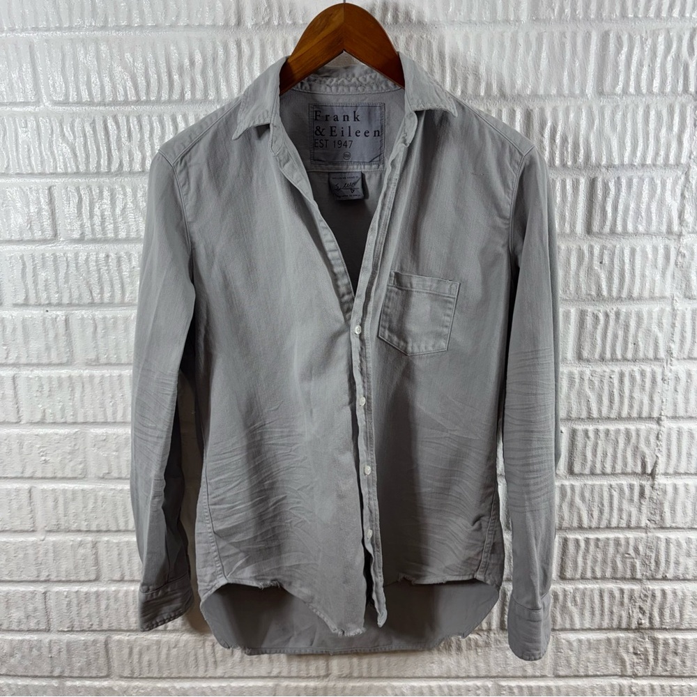 Frank & Eileen Eileen Button Down Gray Distressed… - image 1
